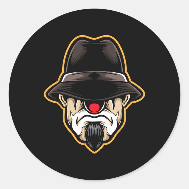 Halloween Scary Clown Cholo Gangster  Classic Round Sticker (Front)