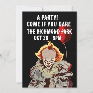HALLOWEEN SCARY CLOWN PARTY INVITATIONS