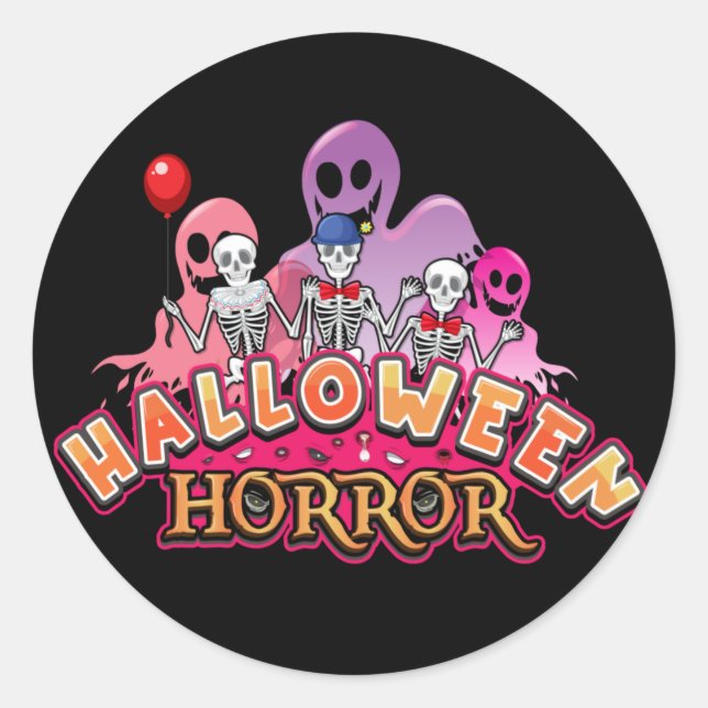 Halloween Scary Clowns Horror     Classic Round Sticker (Front)