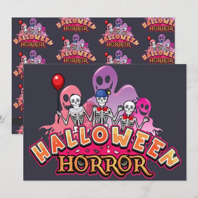 Halloween Scary Clowns Horror    Invitation (Front/Back)