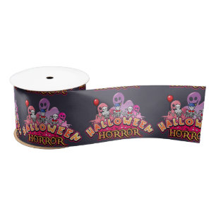 Halloween Scary Clowns Horror   Satin Ribbon