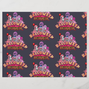 Halloween Scary Clowns Horror Scrapbook Paper 