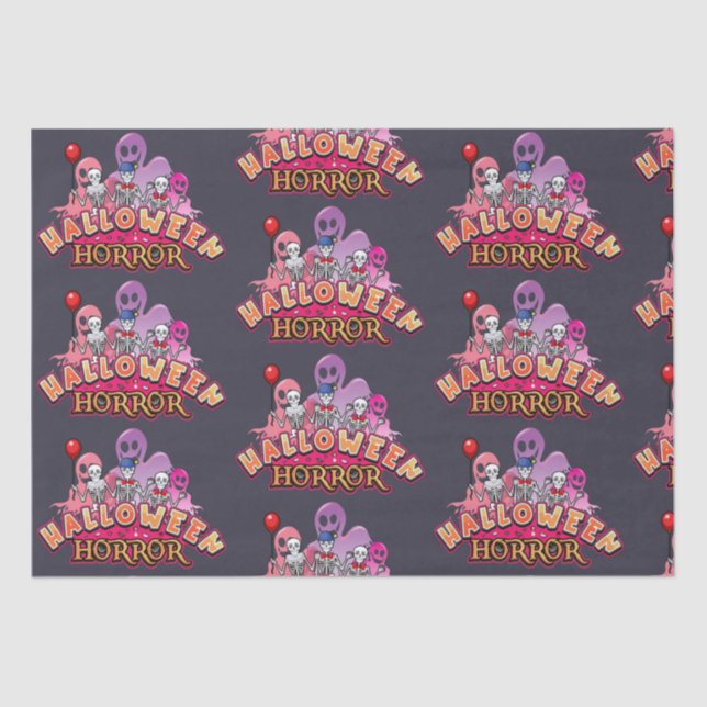 Halloween Scary Clowns Horror     Tissue Paper (Front)