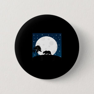 Halloween scary costume - bear on moon - animal 6 cm round badge