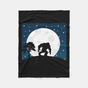 Halloween Scary Costume - Bigfoot On Moon Fleece Blanket