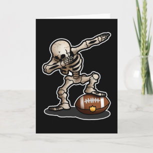 Halloween Scary Dabbing Skeleton Football Player Card