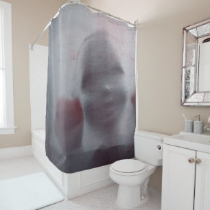 Halloween Scary Doll Silhouette Shower Curtain