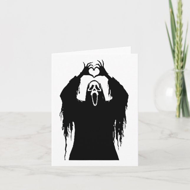 Halloween Scary Face Horror Poster  Card (Front)