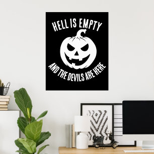 Halloween Scary Face Jack-O-Lantern Custom Poster
