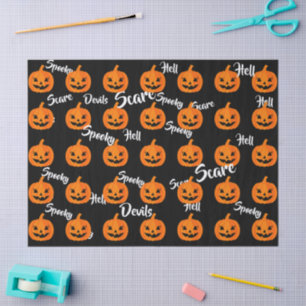 Halloween Scary Face Jack-O-Lantern Custom Tissue Paper