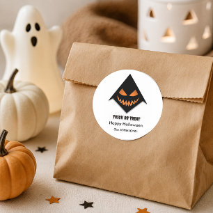 Halloween Scary Face – Trick or Treat Design Classic Round Sticker