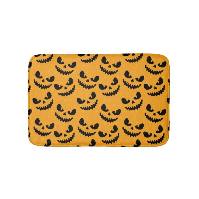 Halloween: scary faces, vintage style. bath mat (Front)