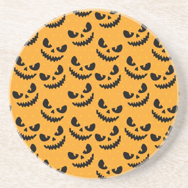 Halloween: scary faces, vintage style. coaster (Front)