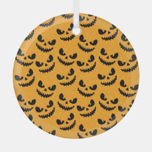 Halloween: scary faces, vintage style. glass tree decoration