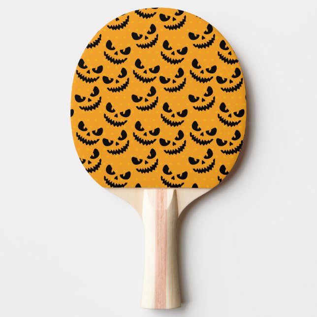 Halloween: scary faces, vintage style. ping pong paddle (Front)
