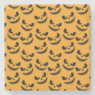Halloween: scary faces, vintage style. stone coaster