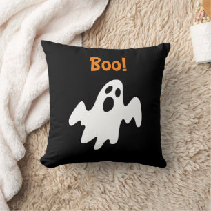 Halloween Scary Funny Holiday Ghost Says Boo Cushion