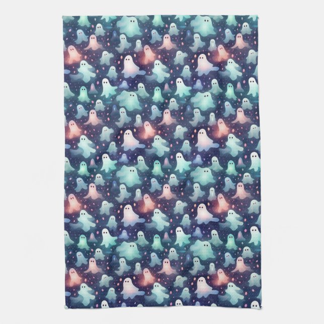 Halloween Scary Ghost and Goblins Tea Towel (Vertical)