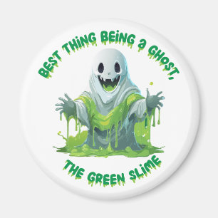 Halloween Scary Ghost Covered In Green Slime Magnet