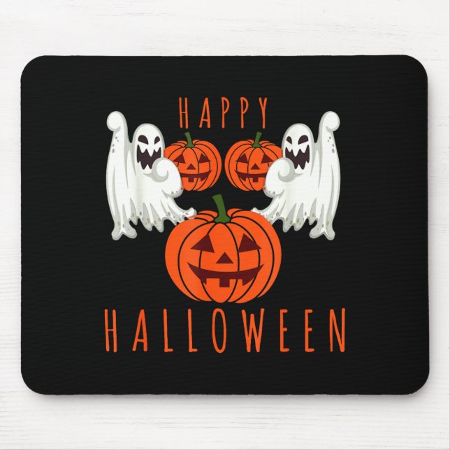 Halloween scary ghost pumpkin  mouse mat (Front)