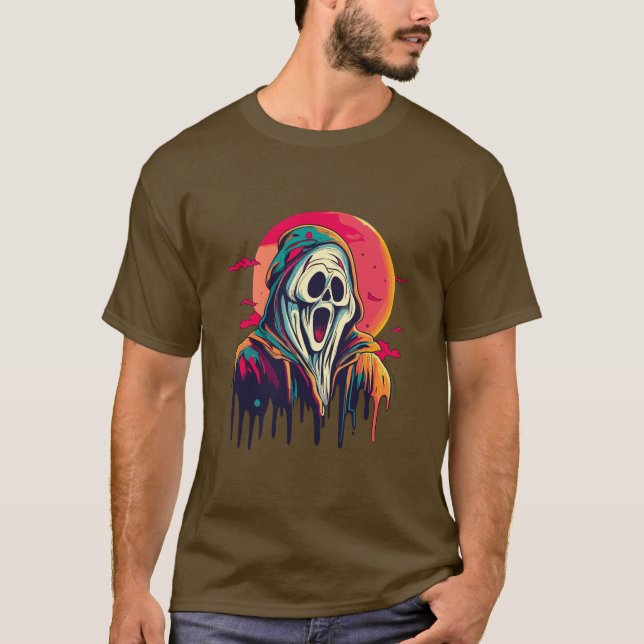 Halloween scary ghost  T-Shirt (Front)