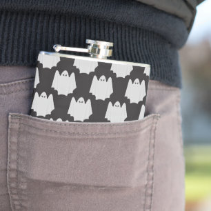 Halloween, Scary Ghost, Trick Or Treat, Boo Hip Flask