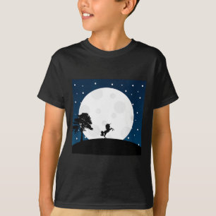 Halloween scary gift - unicorn on moon - animal T-Shirt