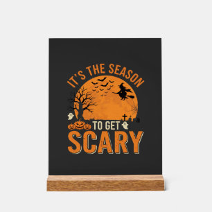 Halloween Scary Haunted Castle Vector Acrylic Sign