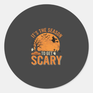 Halloween Scary Haunted Castle Vector Classic Round Sticker