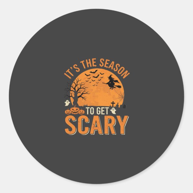 Halloween Scary Haunted Castle Vector Classic Round Sticker (Front)