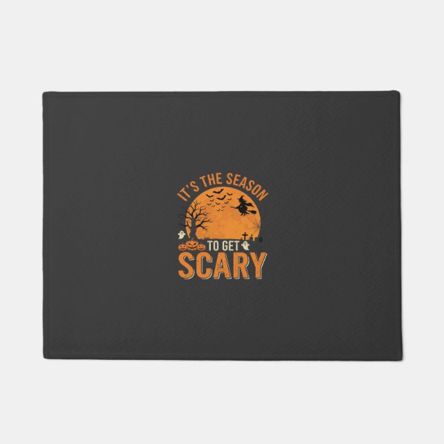 Halloween Scary Haunted Castle Vector Doormat (Front)