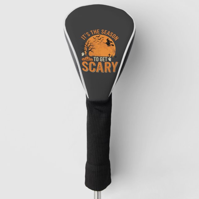 Halloween Scary Haunted Castle Vector Golf Head Cover (Front)