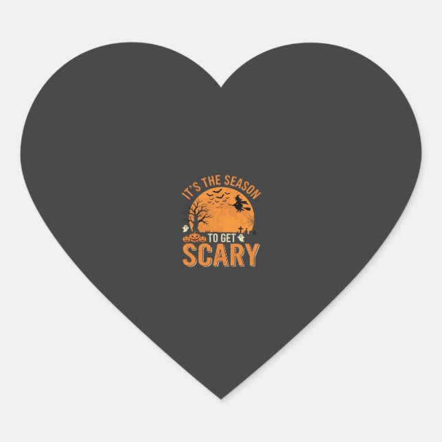 Halloween Scary Haunted Castle Vector Heart Sticker (Front)