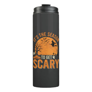 Halloween Scary Haunted Castle Vector Thermal Tumbler