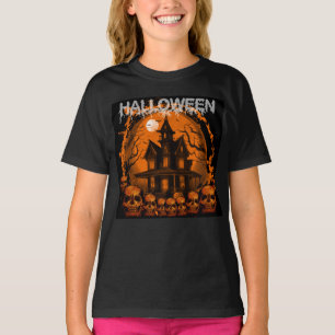 HALLOWEEN SCARY HAUNTED HOUSE SKULLS T-Shirt