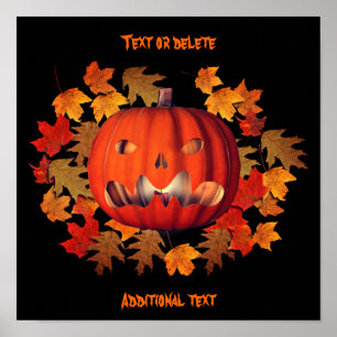 Halloween Scary Jack O Lantern Personalised  Poster
