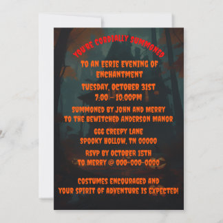 Halloween Scary Mansion Costume Party Invitation