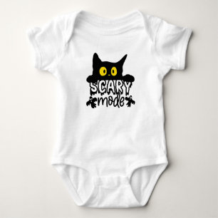 Halloween Scary Mode Scared Cat Baby Bodysuit