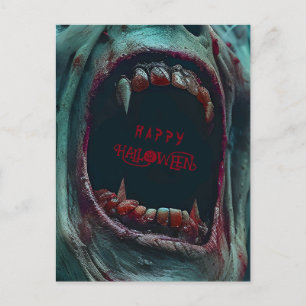 HALLOWEEN SCARY MONSTER COSTUME PARTY POSTCARD