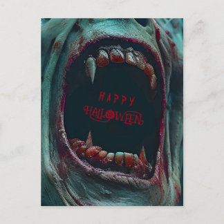 HALLOWEEN SCARY MONSTER COSTUME PARTY POSTCARD