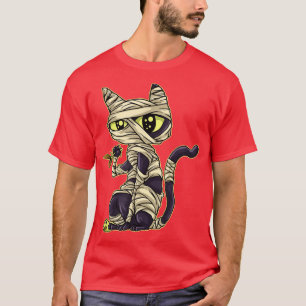 Halloween Scary Moon Horror Boo Mummy Kitty Cat T-Shirt