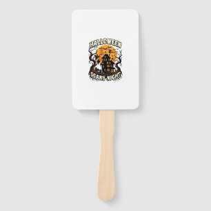 Halloween Scary Night Haunted House Full Moon Witc Hand Fan