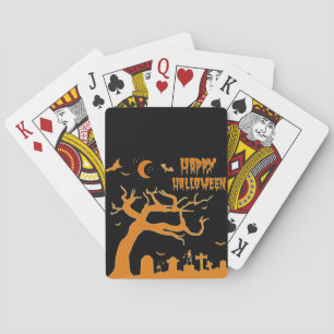 Halloween scary night playing cards