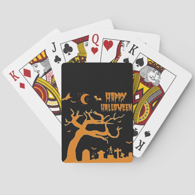 Halloween scary night playing cards (Back)
