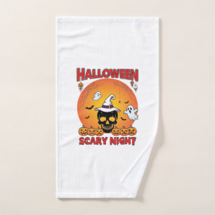 Halloween Scary Night Skull Witch Hat Pumpkins Gho Hand Towel