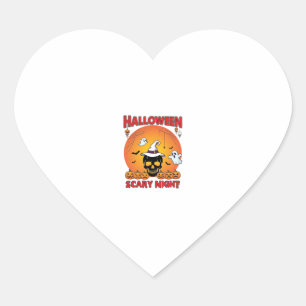 Halloween Scary Night Skull Witch Hat Pumpkins Gho Heart Sticker