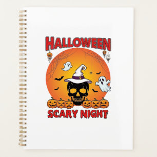 Halloween Scary Night Skull Witch Hat Pumpkins Gho Planner