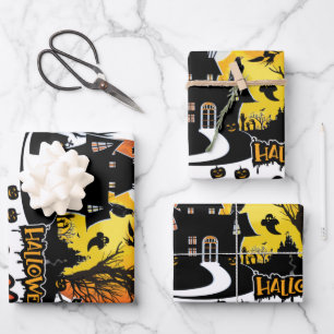 Halloween Scary Night Wrapping Paper Sheet