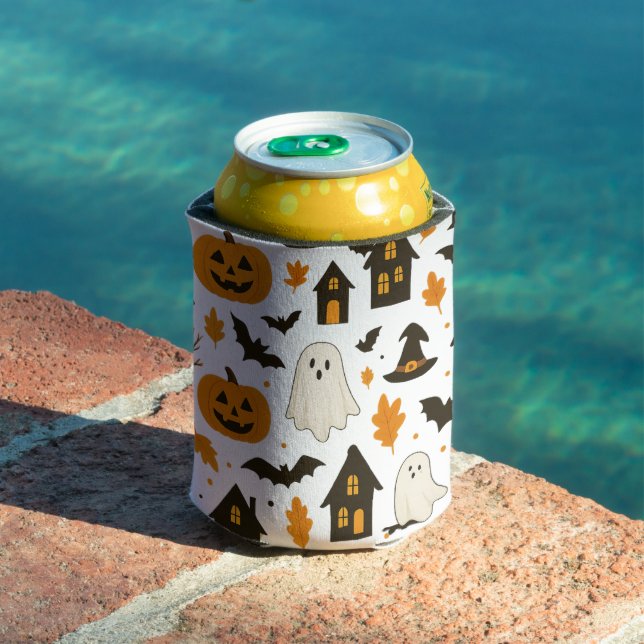 Halloween Scary Pattern – Spooky & Festive Can Cooler (In Situ Pool)