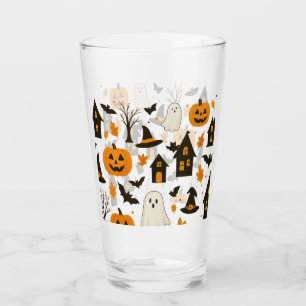 Halloween Scary Pattern – Spooky & Festive Glass